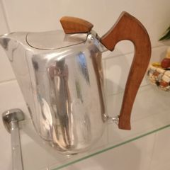 Art Deco Picquet Coffee Pot with Sycamore Wood Handles.