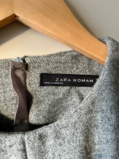 Zara grey wool mix dress XS