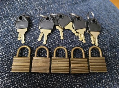 Set of 5 Backpack Vanity Case Padlocks