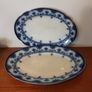 Fabulous Pair of Antique Flow Blue Victorian Graduated Platters, "Dudley" Pattern, by Ford & Sons, Burslem, Stoke-on-Trent, Circa 1893-1908, Perfect for Display Image 2