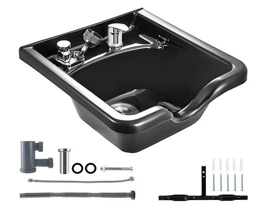 Hair Backwash Basin Shampoo Bowl Sink Black ABS Plastic Salon and Spa For  Beauty Salon Equipment