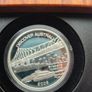 Australia 1 Dollar Discover Brisbane Harbor Ship Boat colored silver coin 2008 Image 3