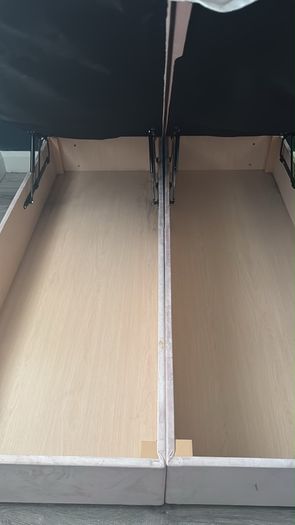 double bed with ottoman storage
