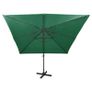 Cantilever Umbrella with Pole and LED Lights Green 300 cm Image 5