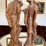 Vintage Oriental Resin Sculptured Figures Traditional Attire 1970s Image 3