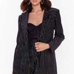 NASTY GAL In The Party Business Sequin Blazer Size 12!