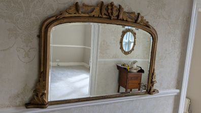 Vintage gold ornate wall mirror