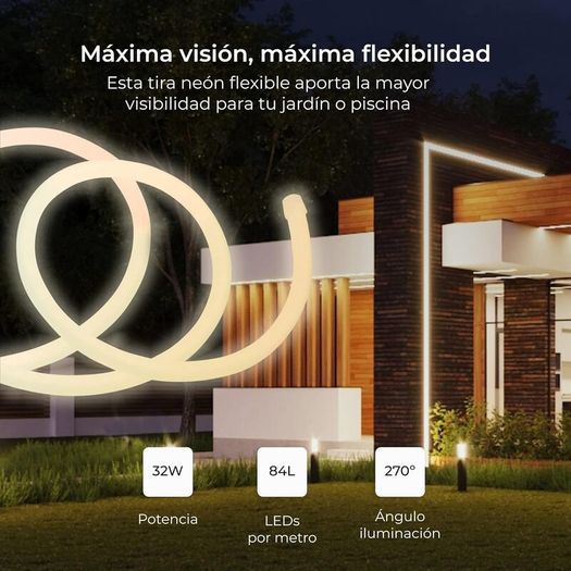Govee Neon 8K Smart LED outdoor flexible neon strip, 5m, WiFi + APP, 32W, 380lm, Dream Color RGBIC, IP65, Fixing clips included