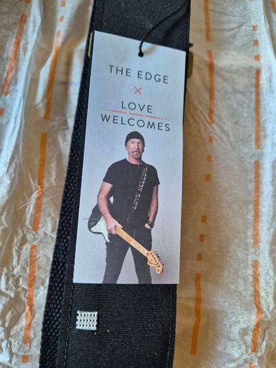 Edge U2 Love Welcomes Guitar Strap with signed card,  brand new numbered put of 500