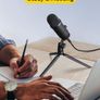 Microphones Professional USB Microphone for Recording, Streaming, Podcasting, Broadcasting, Gaming, Voiceovers, Plug & Play with Tripod Stand, Compatible with PC Laptop and Mac Image 3