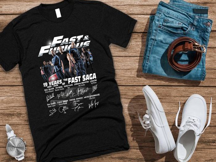 Fast & Furious Anniversary 19 Years Fast Saga T-Shirt movie T-Shirt