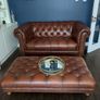 Vintage brown leather sofa Image 3