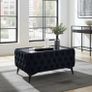 Coffee table 83x63x45cm velvet with glass Image 4