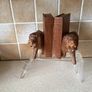 Handcarved Wooden Roaring Lions Bookends Image 4