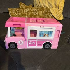 barbie campervan, scooter, vets, gym etc