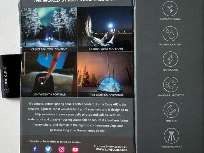 LUME CUBE AIR Portable Light Designed for Photo/Video