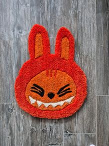 Labubu Halloween edition / Orange handmade rug / carpet / cute / Tufted / Custom made
