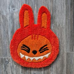 Labubu Halloween edition / Orange handmade rug / carpet / cute / Tufted / Custom made
