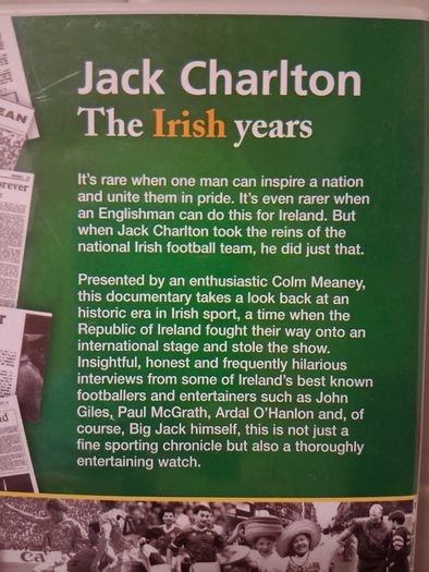 Jack Charlton. The Irish Years DVD. Collect In Dublin Or Receive Via Post.Italia 90 Revisited With Jack  DVD Also Available.
