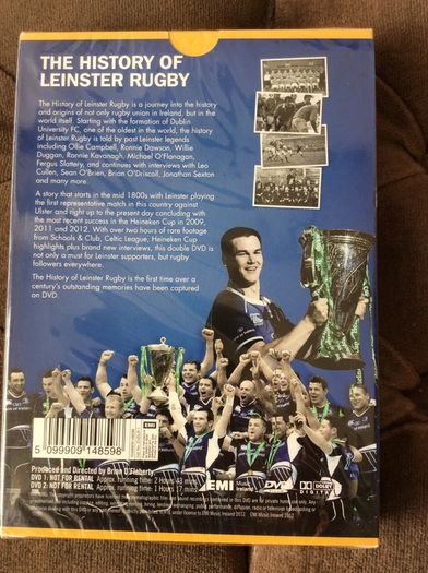 Leinster Rugby. The History Of Leinster Rugby Up To 2012 On Double DVD. Brand New In Plastic.