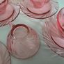 vintage glass teacups, pink glass, pink cups Image 7