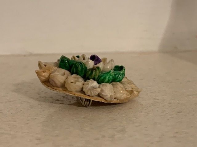 Vintage Seashell Flower Cluster Brooch