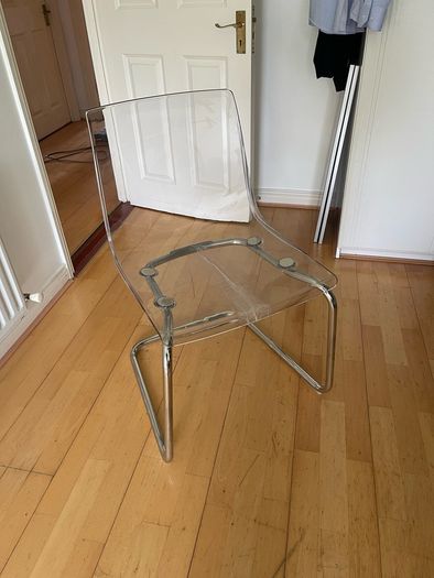 Cracked IKEA Tobias Transparent Chair
