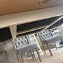 Solid Oak extendable dining table with Taupe legs Image 5