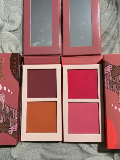 Juvias blush palettes in volume 5 and 1 new super pigmented