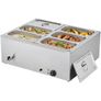 220v 3 pin plug NEW Commercial Food Warmer, 1500W Electric Stainless Steel BAIN MARIE Steam Warmer with Lid, 6-Pan Image 7