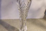 Rare find Vintage Bohemia Crystal cut vase on foot. Beautiful and bright cut crystal vase.