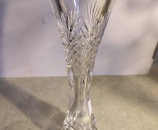 Rare find Vintage Bohemia Crystal cut vase on foot. Beautiful and bright cut crystal vase.