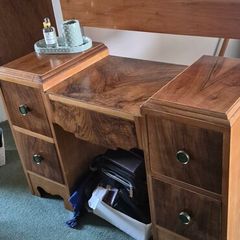 Vintage Walnut Dressing Table. Art Deco Style