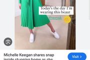 Stunning Michelle Keegan Green Dress with Pleated Skirt 12