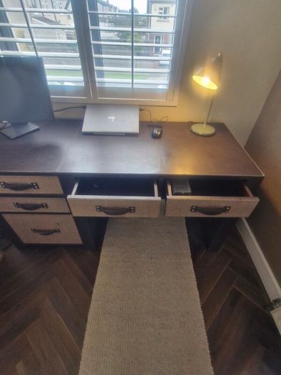 Home Office Desk with 5 Drawers