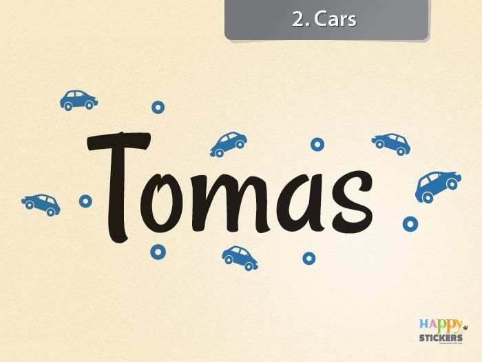 Personalized Name Wall Sticker For Boys / Vinyl Decal (Free Shipping)