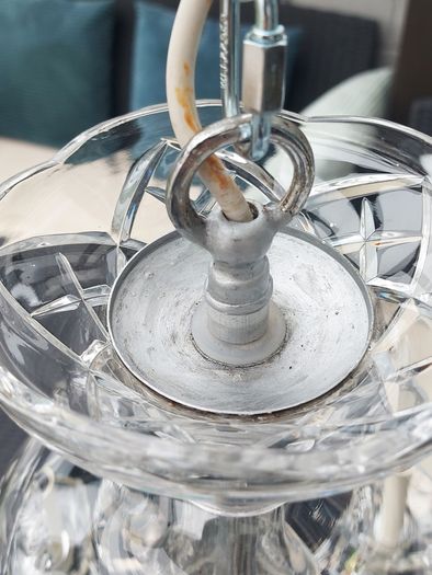 Large Vintage Preciosa Bohemian Crystal Chandelier, 5 Arm