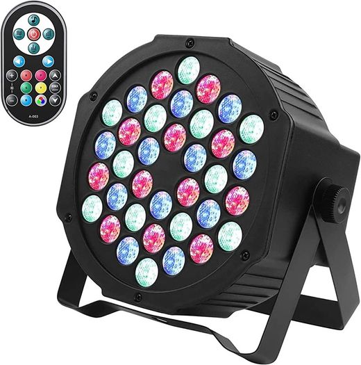 36 RGB LED Sound Activated Disco Lights, 72W Par Light Strobe Lights with Remote Control 7 Modes Disco Light DJ Light for Indoor Outdoor Party Wedding Club Bars Show Halloween Light (FREE SHIPPING)