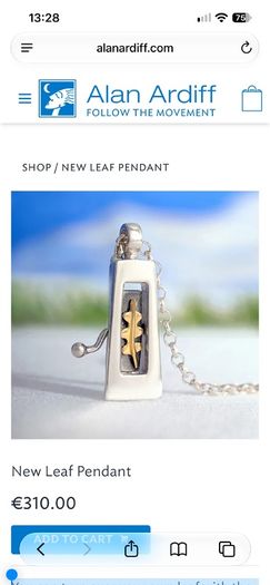 Alan Ardiff New Leak Silver and Gold necklace with pendant