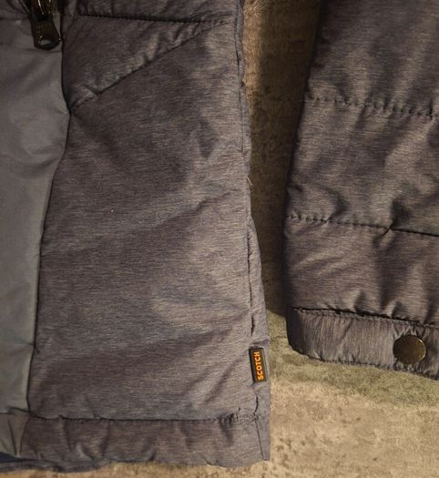 Scotch & Soda Men's Short Quilted With Detachable Hood Jacket Blue XL