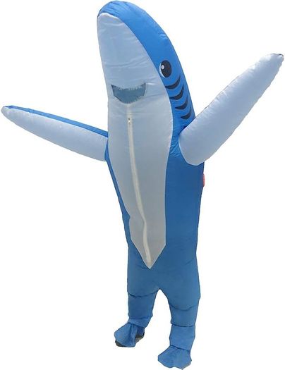 Inflatable Costume Adult Shark Costume-Inflatable Shark Costume Funny Dress Party Costume for Adult Halloween Inflatable Costume Blue (FREE SHIPPING)