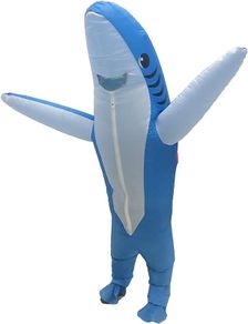 Inflatable Costume Adult Shark Costume-Inflatable Shark Costume Funny Dress Party Costume for Adult Halloween Inflatable Costume Blue (FREE SHIPPING)