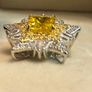 Star shape ring with yellow stones Image 5