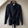 Reiss Black Funnel Neck Coat Image 2
