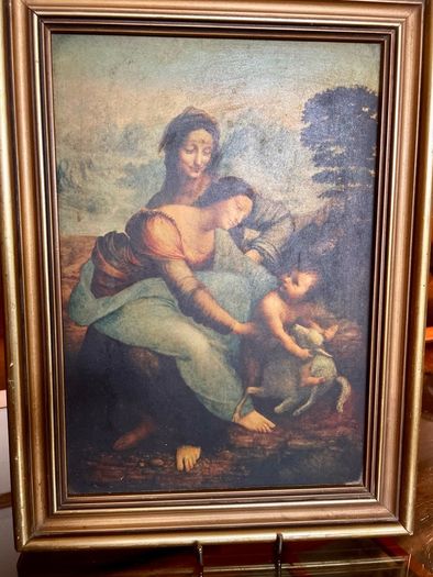 Early 20th Century Vintage Framed Religious Art Lithograph Print