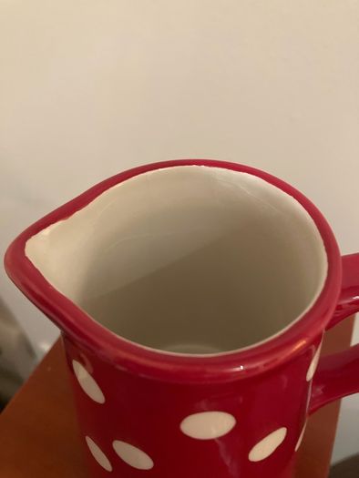 Laura Ashley Home Red Polka Dot Milk Jug - 11 cm tall