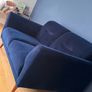 Navy velvet two seater sofa Image 3