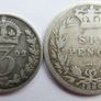 Vintage 3 Pence 1902 and Six Pence 1886 Silver Coins 4,1g Image 4