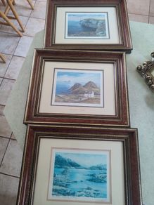 Set 3 Of Lovely Framed Signed Prints By Philip Gray Scenes And Coastline Of Ireland.