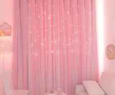 NEW beautiful pink black out curtains wide90/ 80 drop